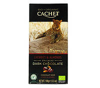 Шоколад Черный Кашет Чрешня Миндаль Cachet Dark Chocolate Cherries Almonds 57% Какао 100 г Бельгия