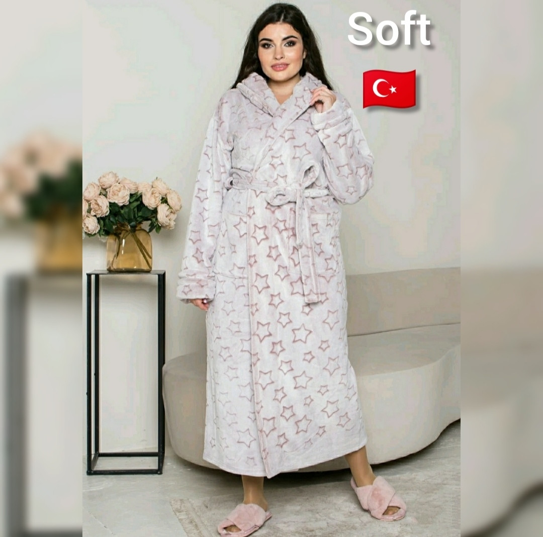 М'який жіночий халат великі розміри Soft