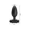 Анальна пробка з вібрацією силіконова 4 см середній розмір Vibra Butt Plug II, фото 3