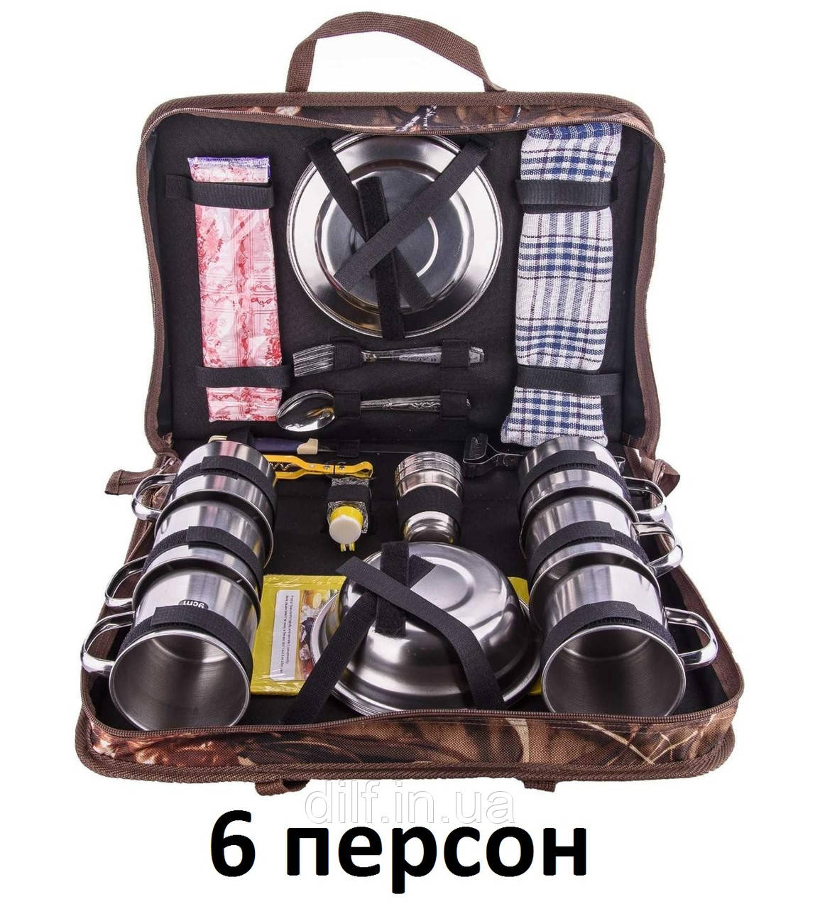 Набір посуду для пікніка на 6 персон у валізі