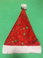Новорічна шапка в горошок з мехом для дітей та дорослих, розмір по колу приблизно 56 см, текстиль