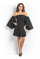 Женское элегантное платье Лебедь с открытыми плечами, черное (размер 42)