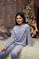 Уютная детская пижама для девочек из двустороннего плюша на рост от 116 до 140, фото 3
