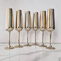 Набор бокалов для шампанского Bohemia Ardea (Amundsen) 220 мл золото (1SF57_220)