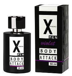 Духи з феромонами для чоловіків X phero Men Violet Body Attack, 50 ml