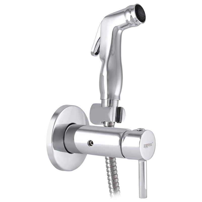 Кран на одну воду для гігієнічного душу ZERIX LR5398-2 прихований хром латунь LL1461, фото 1