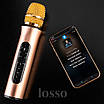 Мікрофон для караоке бездротовий блютуз із картою пам'яті Losso K6L Premium (K6 Plus Duet) золотий, фото 2