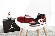 Кросівки чоловічі зимові Nike Air Jordan Winter, шкіра, хутро, кросівки найк аїр джордан зимові, червоні, фото 3
