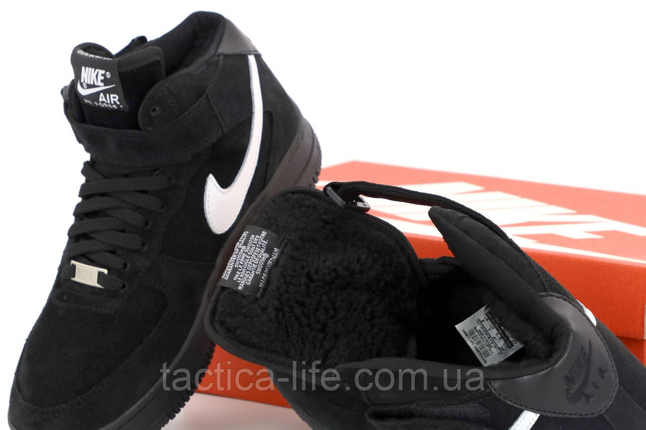 Кросівки чоловічі зимові Nike Air Jordan Winter, кросівки найк аїр джоrdа зимові, замшеві чорні