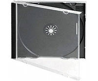 Бокс коробка для 1-CD диска Jewel case LUX 10 мм, чёрный трей