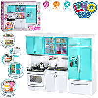 Меблі іграшкові QF26210G, кухня 38-32-9 см, плита, холодильник, посуд, звук, світло