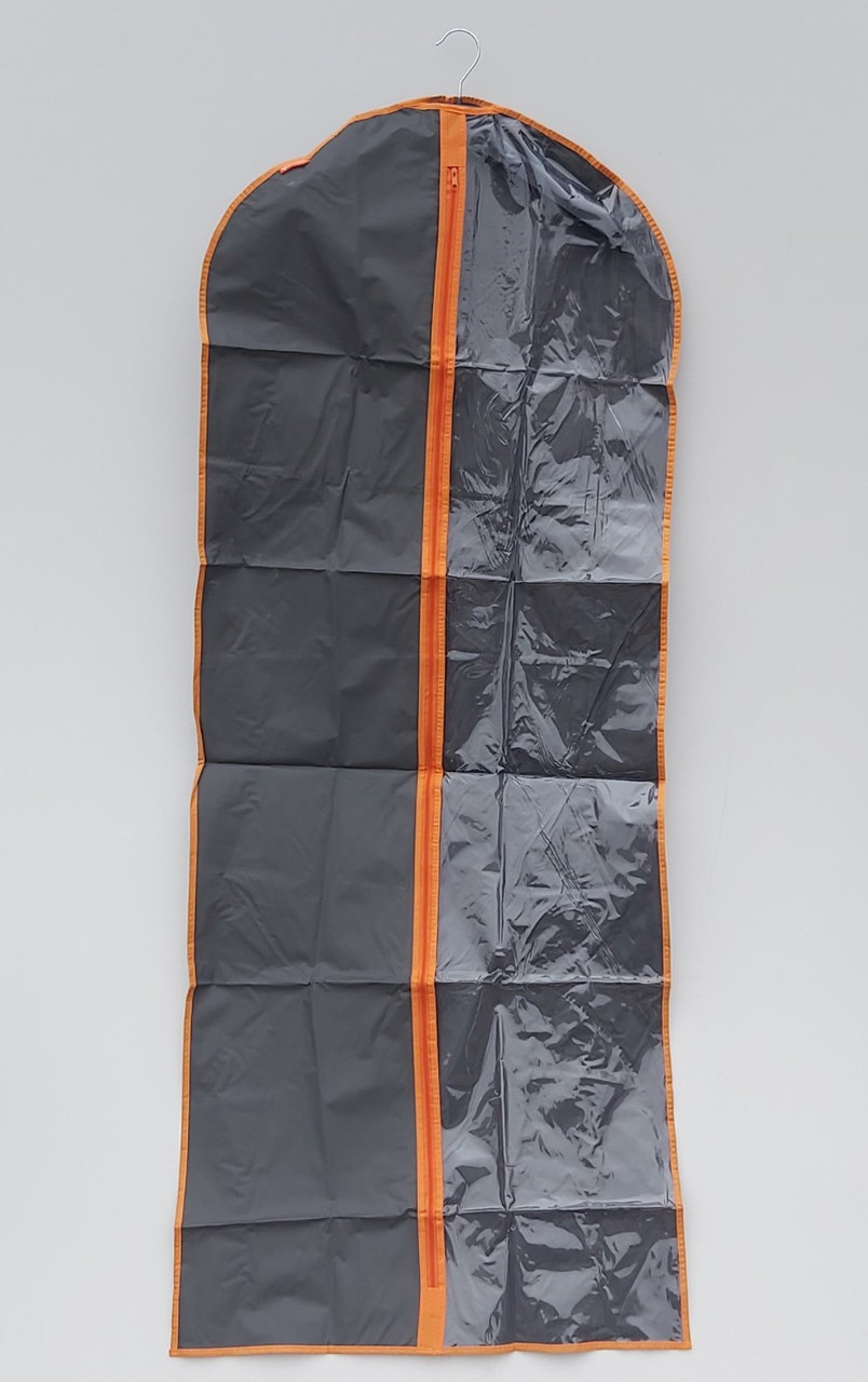 Чохол для зберігання одягу GRANCHIO з плащової тканини сірого кольору зі змійкою, розмір 60*150 см
