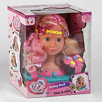Лялька-Голова YL 888 E Манекен для зачісок і макіяжу, світловий ефект, з аксесуарами