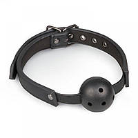 Чорний дихаючий кляп Ball Gag With PVC Ball