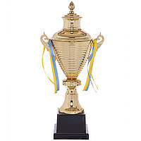 Кубок спортивный с ручками и крышкой SP-Sport FAIRY G108B высота 47см золотой