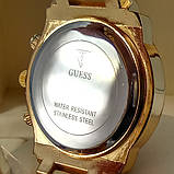 Жіночий наручний годинник Guess Гуес золотого кольору із золотим циферблатом на металевому браслеті, фото 5