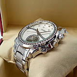 Жіночий наручний годинник Guess Гуес срібного кольору зі срібним циферблатом на металевому браслеті, фото 2