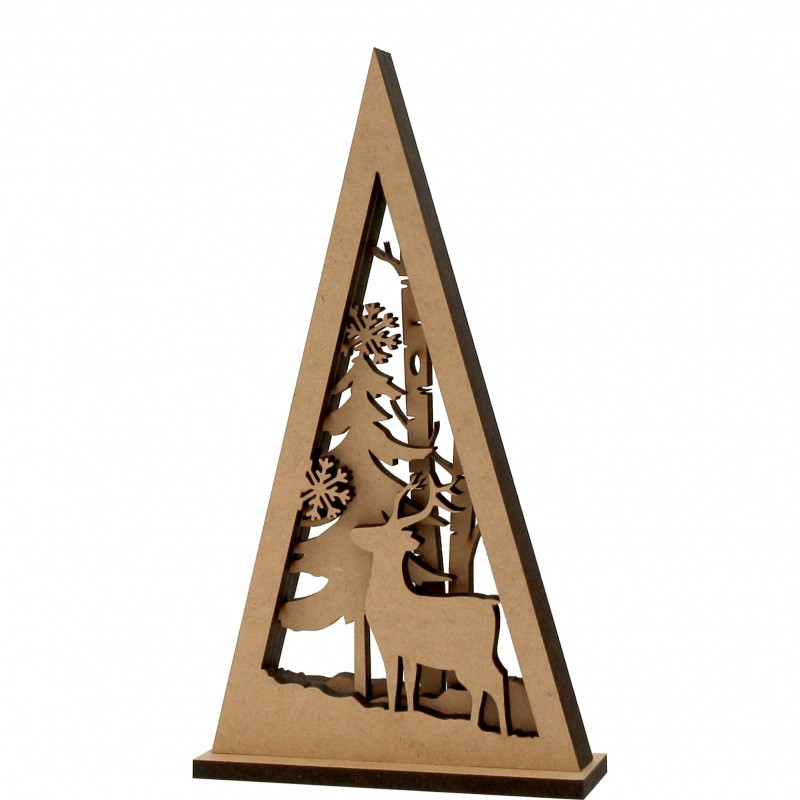 Заготовка 3D композиція Олень у лісі на підставці 12х4х23 см МДФ Rosa Talent, 4801775, фото 1