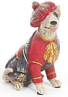 Декоративна фігурка "Собака шотландка в червоному каптані" 15см