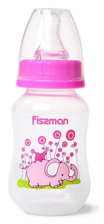 Пляшка дитяча для годування Fissman Babies "Рожевий слоник" 125мл