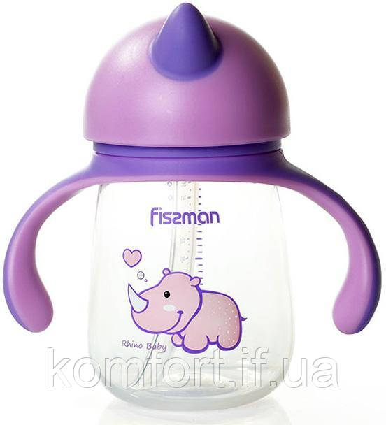 Пляшка дитяча Fissman Babies "Носоріг" 260мл з ручками