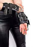 Манжети для підвісу за руки Kinky Hand Cuffs For Suspension з натуральної шкіри, колір чорний, фото 3