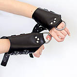 Манжети для підвісу за руки Kinky Hand Cuffs For Suspension з натуральної шкіри, колір чорний, фото 4