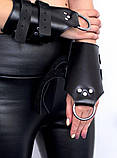 Манжети для підвісу за руки Kinky Hand Cuffs For Suspension з натуральної шкіри, колір чорний, фото 5