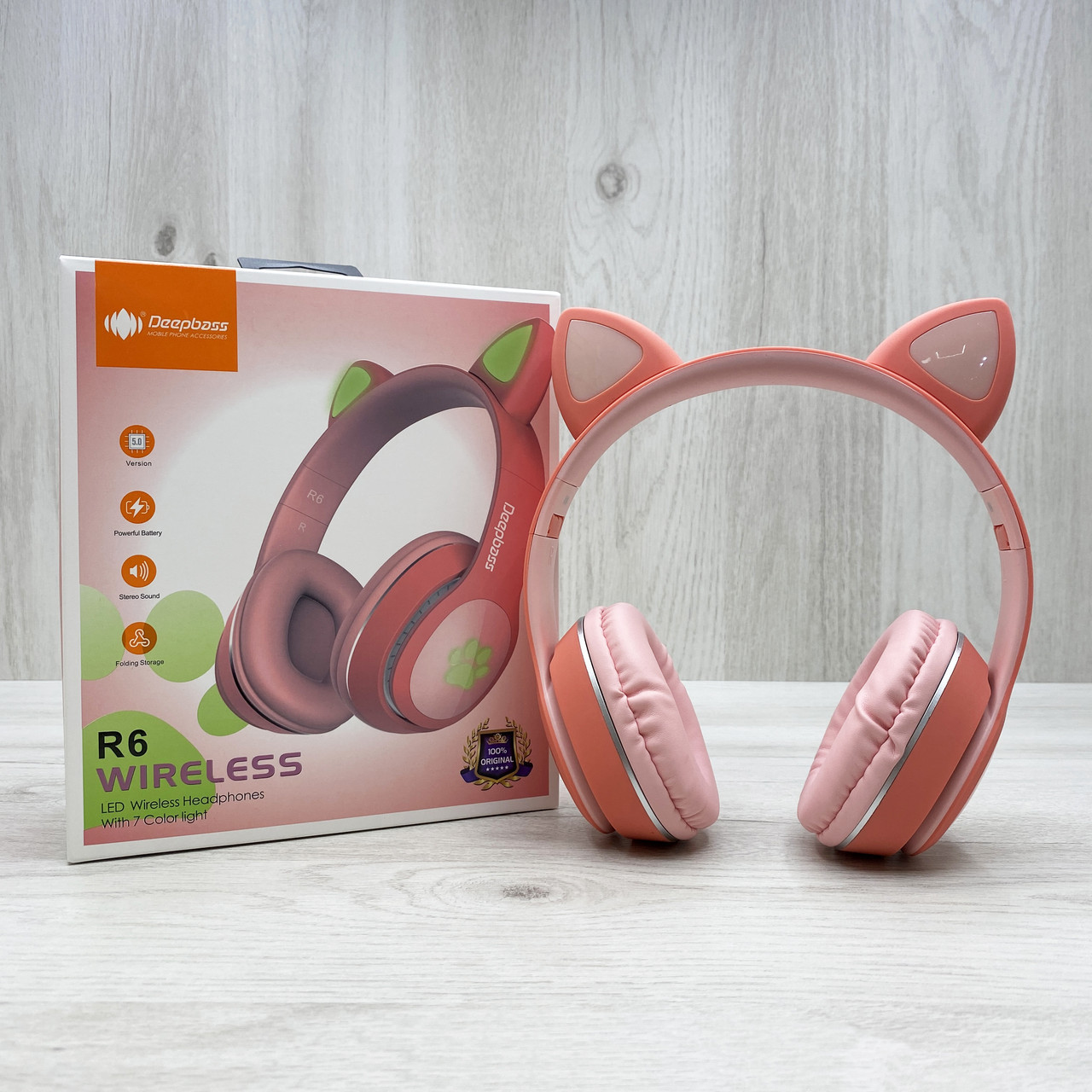 Бездротові Bluetooth навушники Deepbass R6 Orange(Рожевий/Оранжевий)