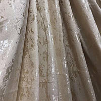Шторна мармурова тканина однотонна світло-бежевого кольору, висота 2.8 м на метраж (M19-01)