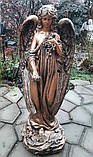 Скульптура Ангел з трояндами 76 см вібробетон, фото 2