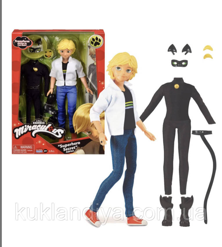 Кукла Супер Кот Адриан шарнирный - Miraculous Ladybug Cat Noir купить в ...