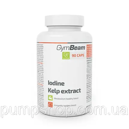 Екстракт ламінарії йоду GymBeam Iodine Kelp Extract 90 капс., фото 2