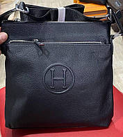 Чоловіча шкіряна сумка чорна, планшетка, сумки-шкіра, сумка на плече, повсякденна сумка, брендова сумка