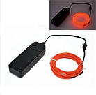 "Холодний неон" круглий 2,2 мм товщина КРАСНИЙ 5 м + інвертор від батарейок, фото 2