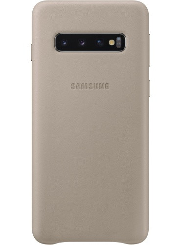 Оригінальний шкіряний чохол Samsung Leather Back Cover Gray для Samsung Galaxy S10 SM-G973, фото 1