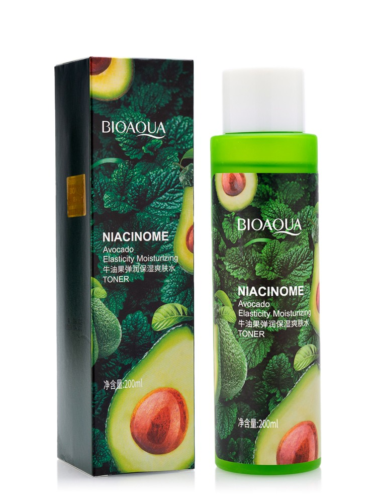 Тонер для особи BIOAQUA Niacinome Avocado Elasticity Moisturizing Toner з авокадо і пептидами 200 мл