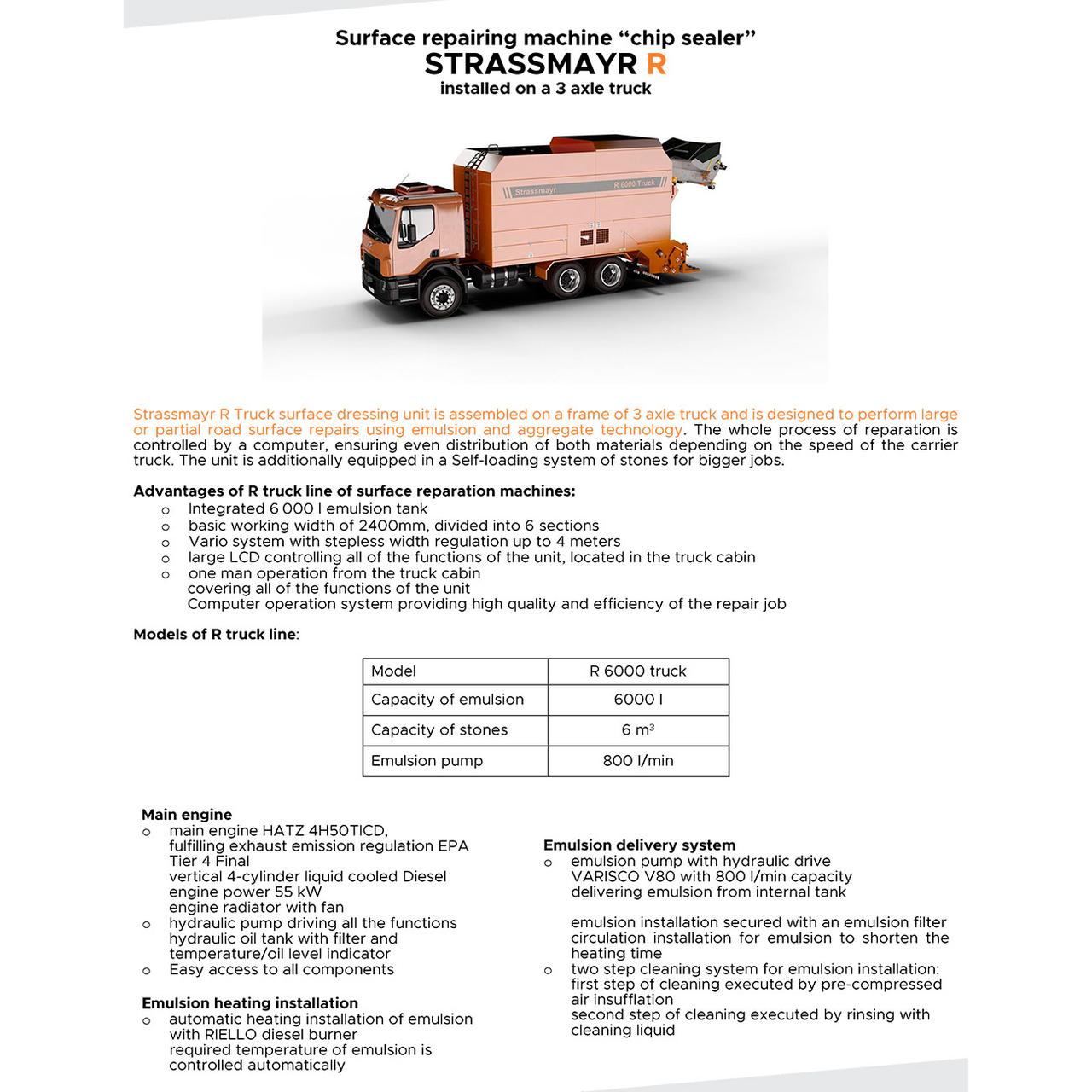Оборудование для поверхностной обработки Strassmayr R 6000 Truck Vario - фото 3 - id-p1538486922
