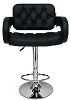 Стул ХОКЕР для визажиста барный высокий табурет-стульчик для бровиста высокий визажное кресло B-064 черный