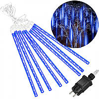 Гирлянда метеоритный дождь по 30 см 144 LED Springos светодиодный Новогодние тающие сосульки Blue