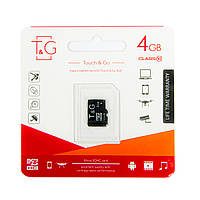 Микро сд карта памяти "T&G" 4GB Class 10, карта памяти для телефона microSDHC и видеорегистратора (TO)