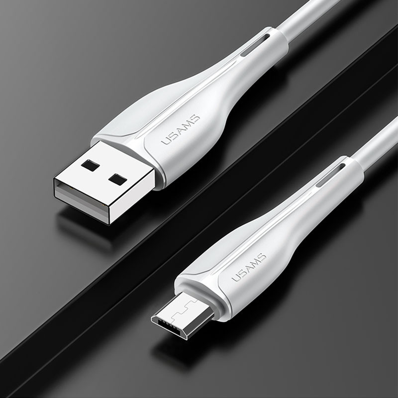 Дата кабель Usams US-SJ373 U-38 USB to MicroUSB 2A Белый Папа-папа Техничка