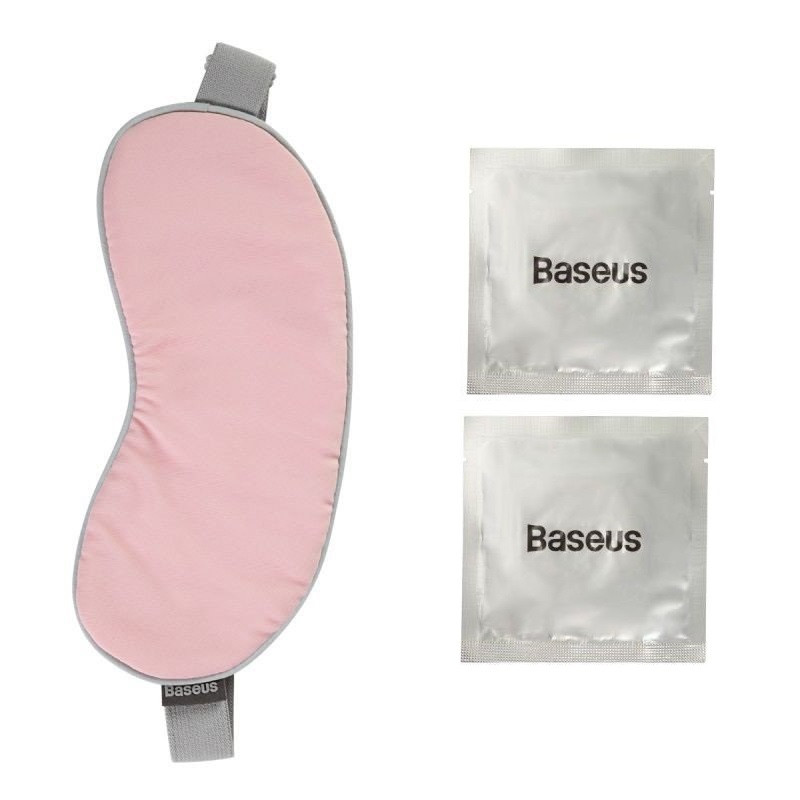 Маска для сну BASEUS BlackOut Eye Cover світлонепроникна пов'язка на очі з компресами (рожева)