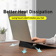 Ультратонка портативна підставка для ноутбука Baseus Ultra Thin Laptop Stand (темно-сіра), фото 8