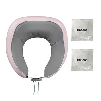 Подушка комір дорожня BASEUS ортопедична з чохлом Thermal Series Memory Foam U-Shaped Neck (рожева)