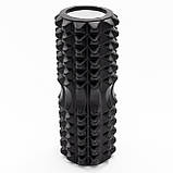 Масажний ролик, валик для масажу спини (масажер для спини, шиї, ніг) OSPORT 33*13см (MS 0857-4) Чорний, фото 3