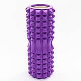 Масажний ролик, валик для масажу спини (масажер для спини, шиї, ніг) OSPORT 33*13см (MS 0857-4) Фіолетовий, фото 3