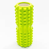 Масажний ролик, валик для масажу спини (масажер для спини, шиї, ніг) OSPORT 33*13см (MS 0857-4) Зелений, фото 3