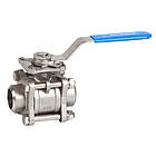 Кран кульовий повнопрохідний приварний нержавіючий трискладовий Genebre Ду 25 / PTFE / PN63