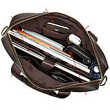 Чоловічий портфель із натуральної шкіри Шкіряний портфель чоловічий Сумка-портфель чоловічий для ноутбука Чорний, фото 6